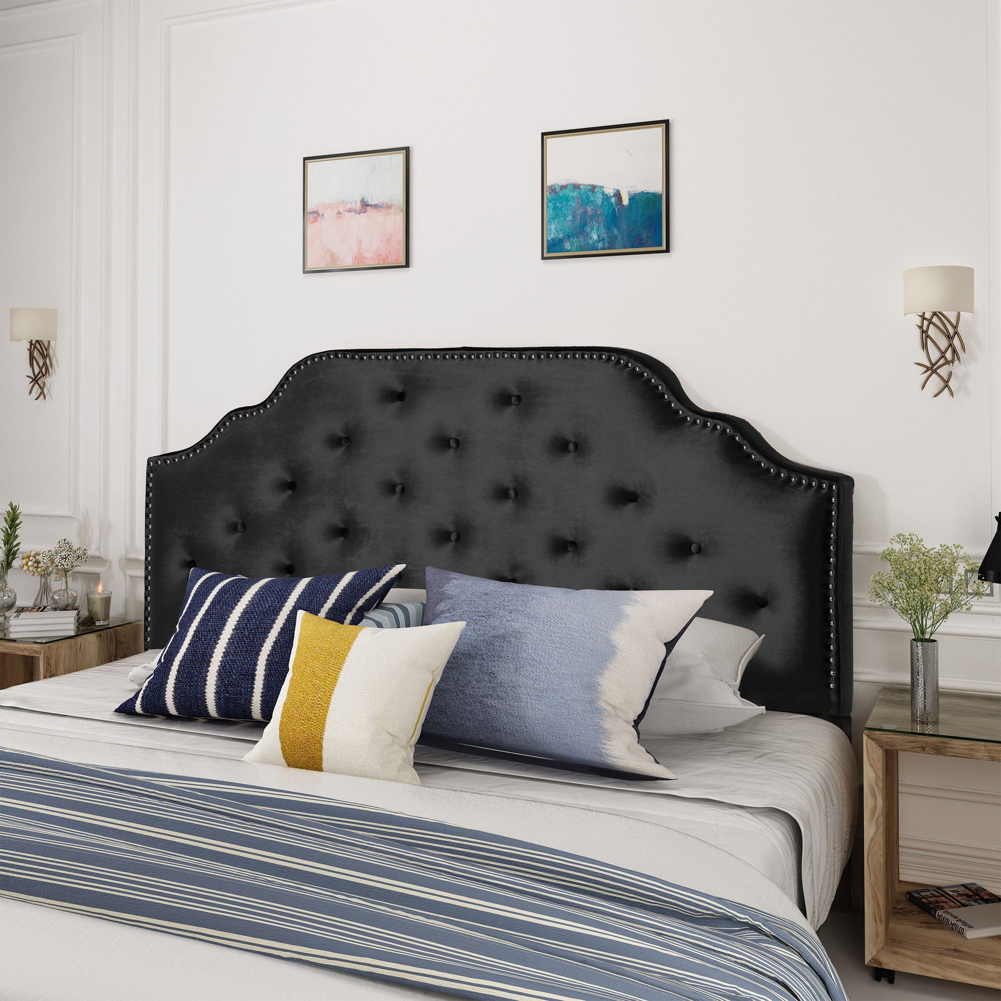 Charismatic - Size Headboard With Button Tufting And Nailhead Trim