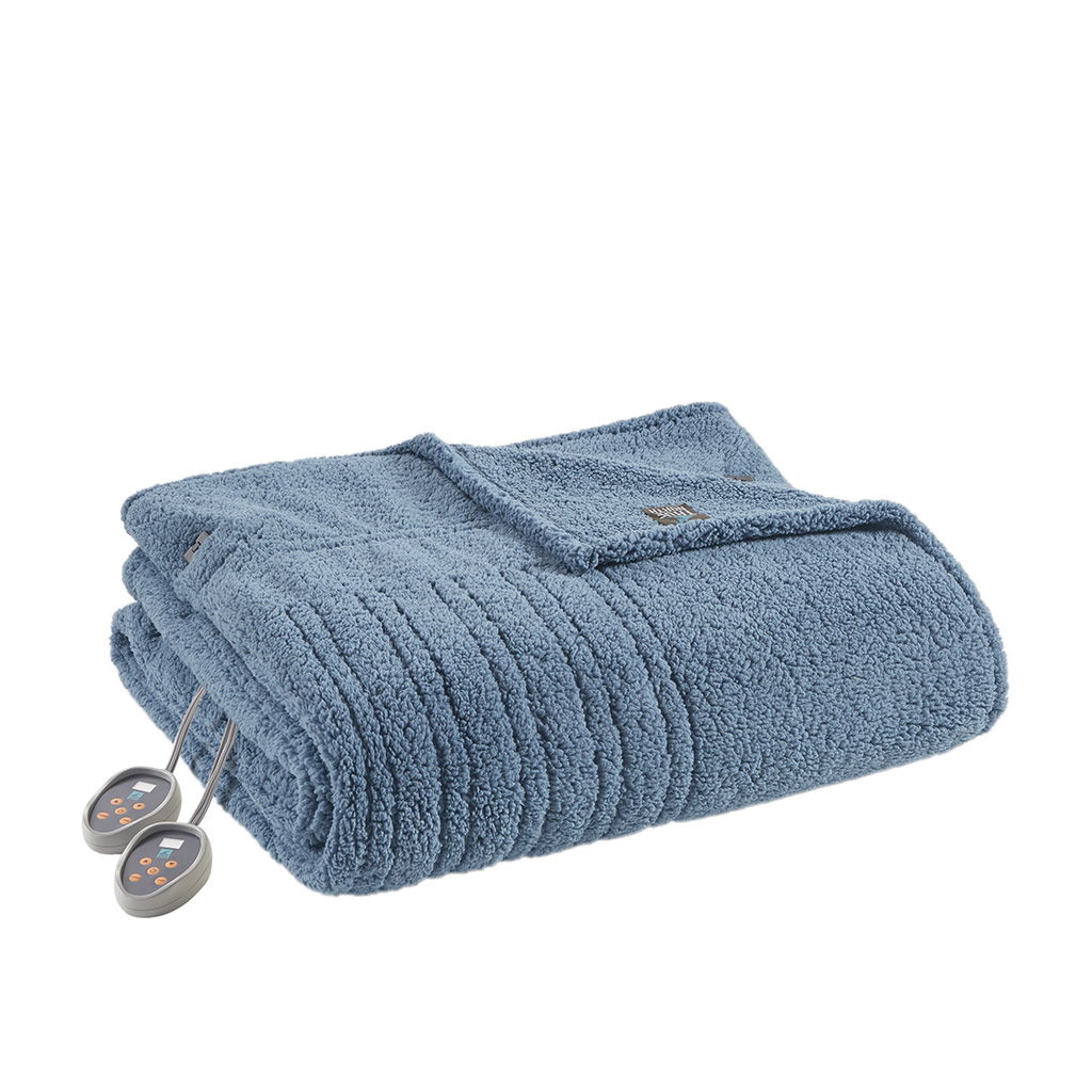 Sherpa - Heated Blanket - Blue