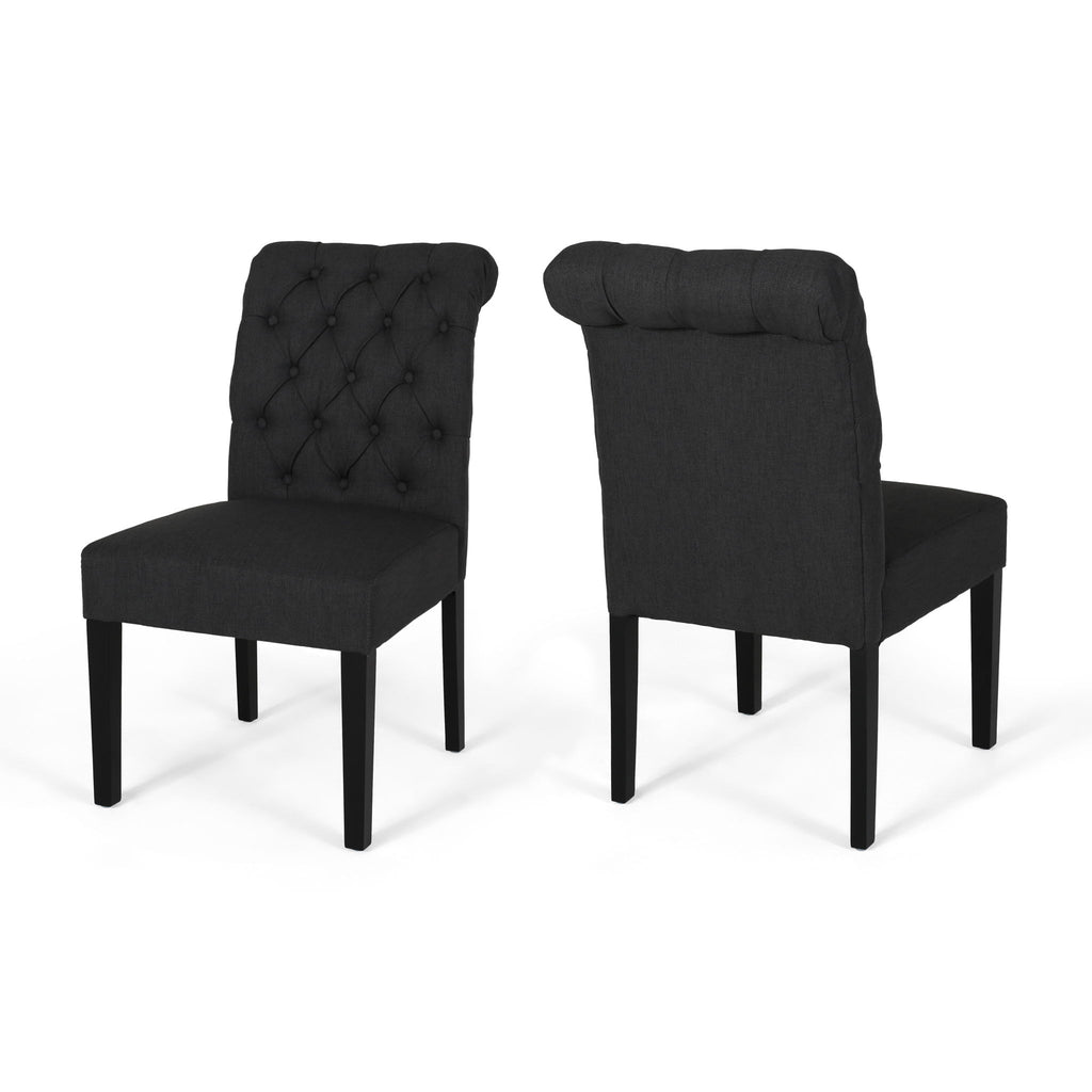 Broxton - Tuft Dining Rolltop Chairs With Button Tufted Backrest (Set of 2)