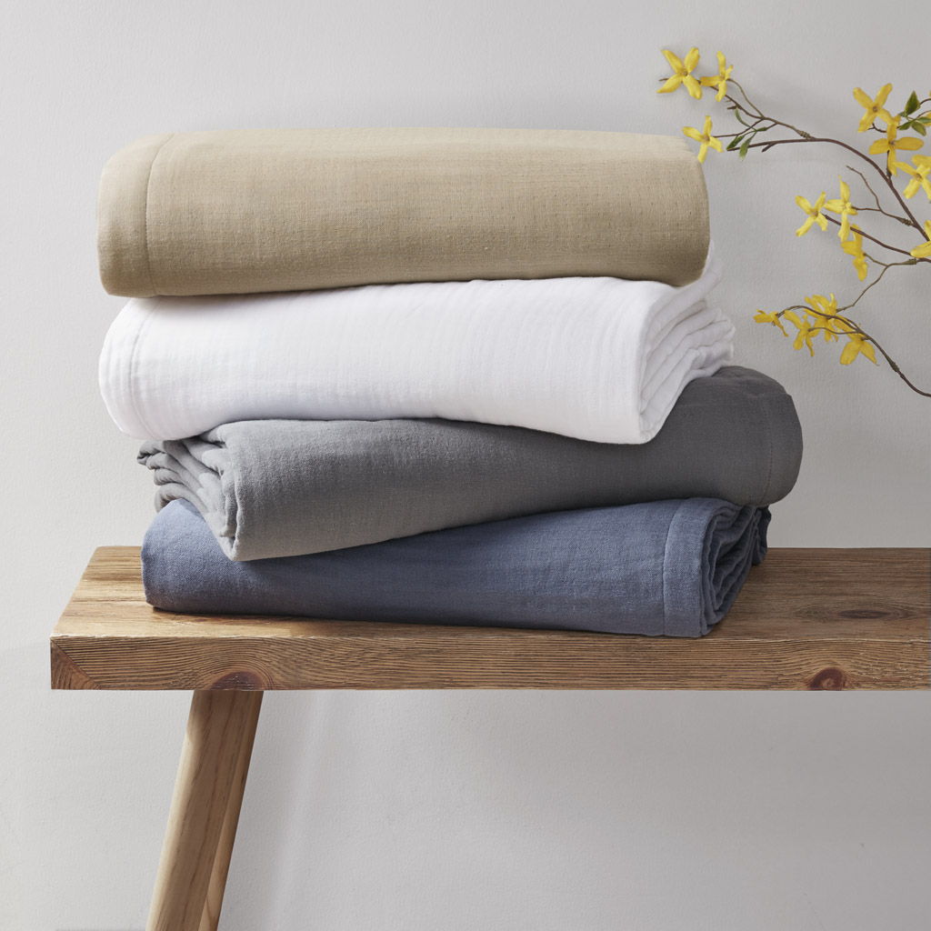 Gauze - Full Lightweight Blanket - White
