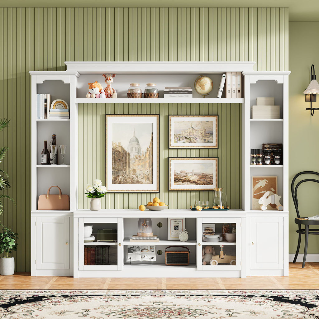 All-In-One TV Stand With Bookcase For TVs Up To 65"