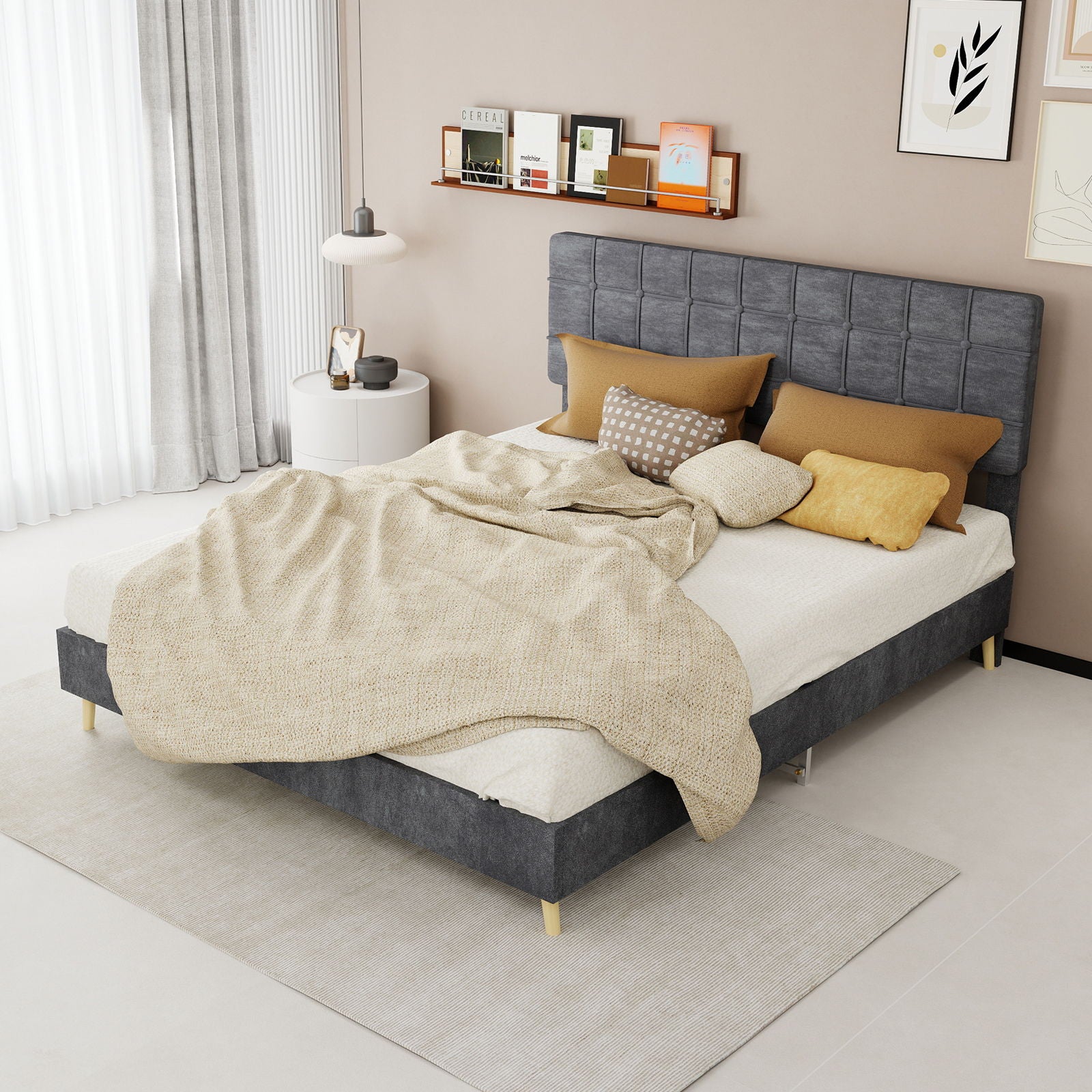 Yungan Lingge Minimalist Soft Pack Headboard Bed