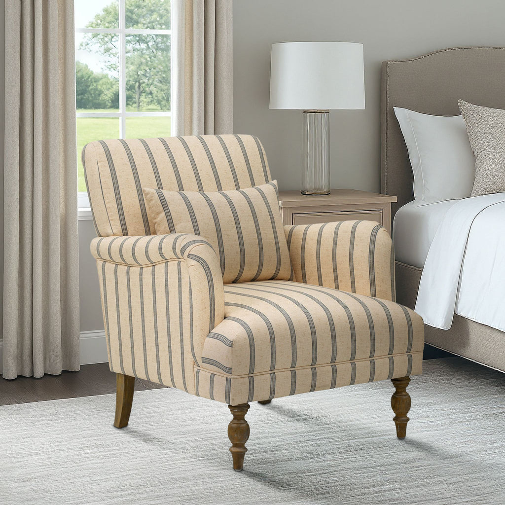 Amanda - Accent Chair - Linen / Blue
