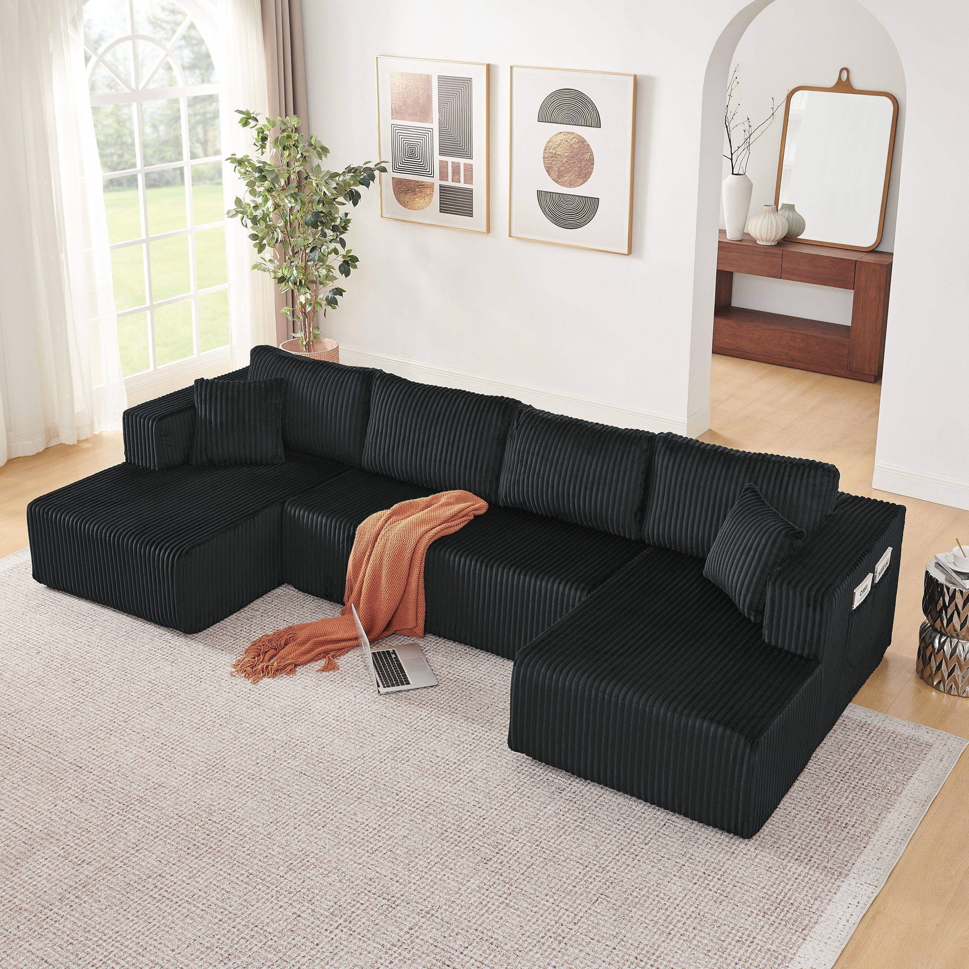 U - Shaped Modular Sectional Sofa For Living Room