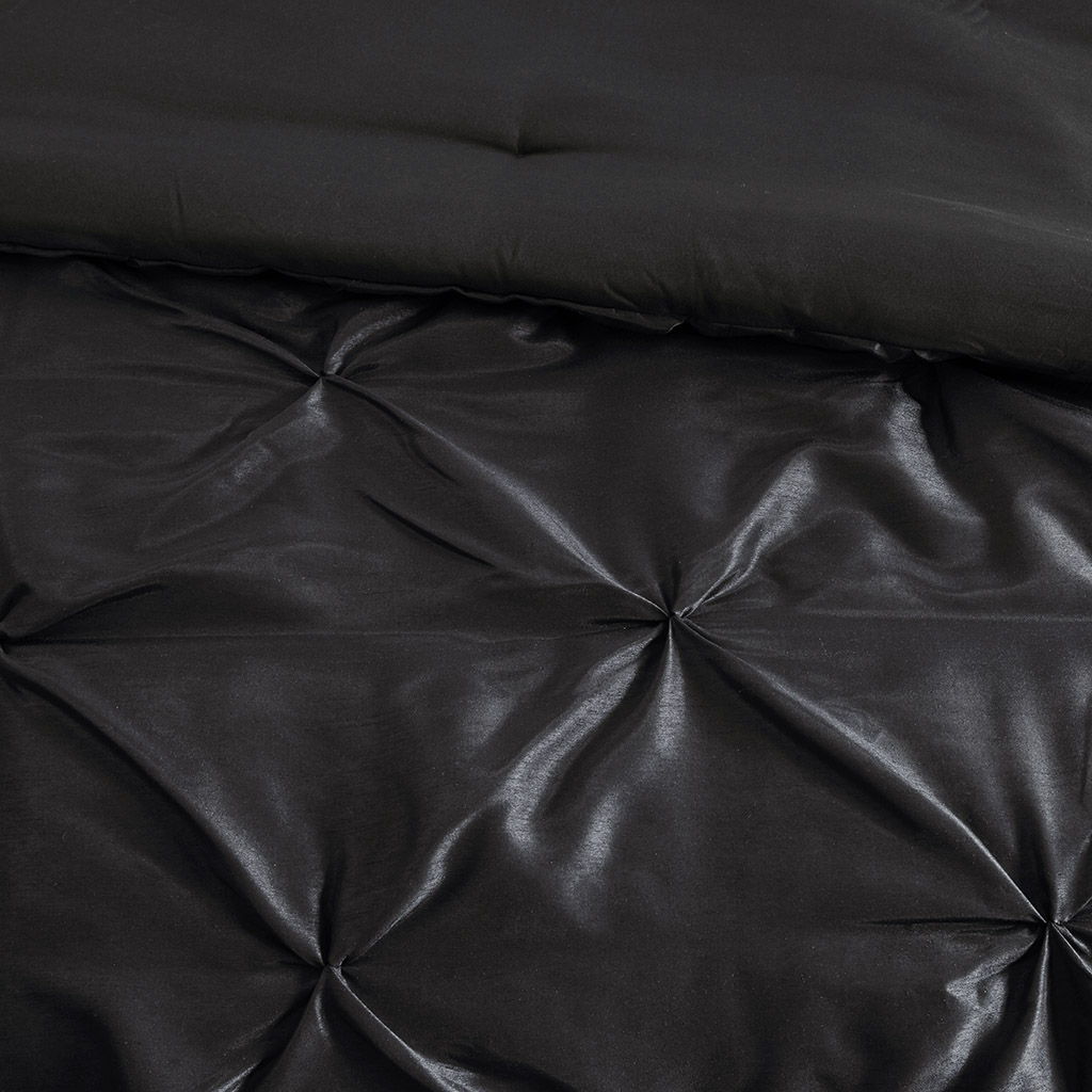 Laurel - Queen 7 Piece Tufted Comforter Set - Black