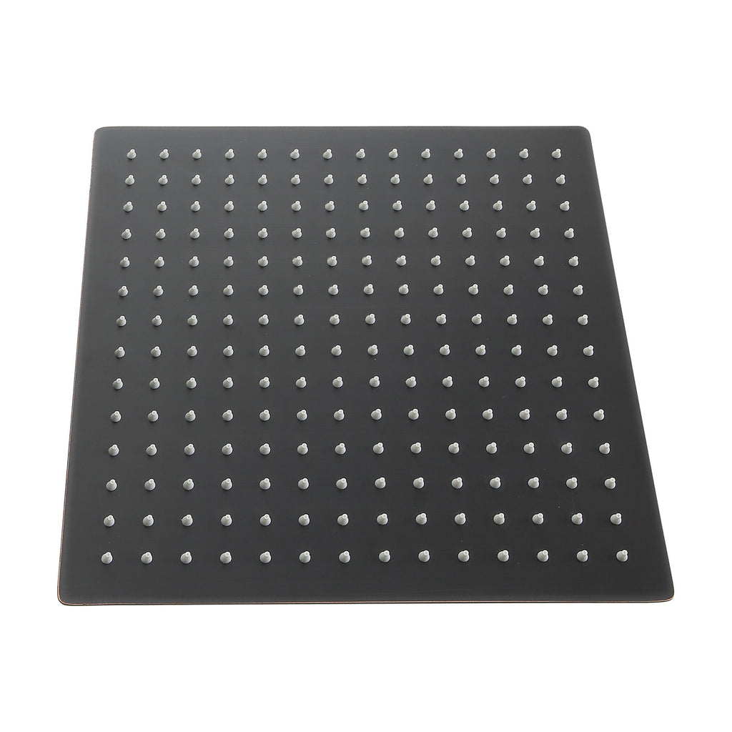 Luxury Rain Fixed Shower Head 12" Square Oil Rubbed Bronze Stainless Steel - Oil-Rubbed Bronze