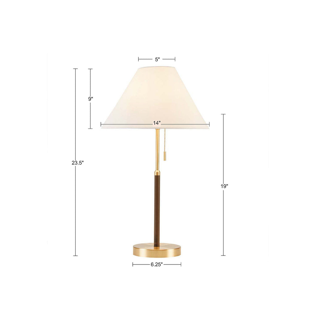 Bromley - Two Tone Pull-Chain Table Lamp - Gold / Brown