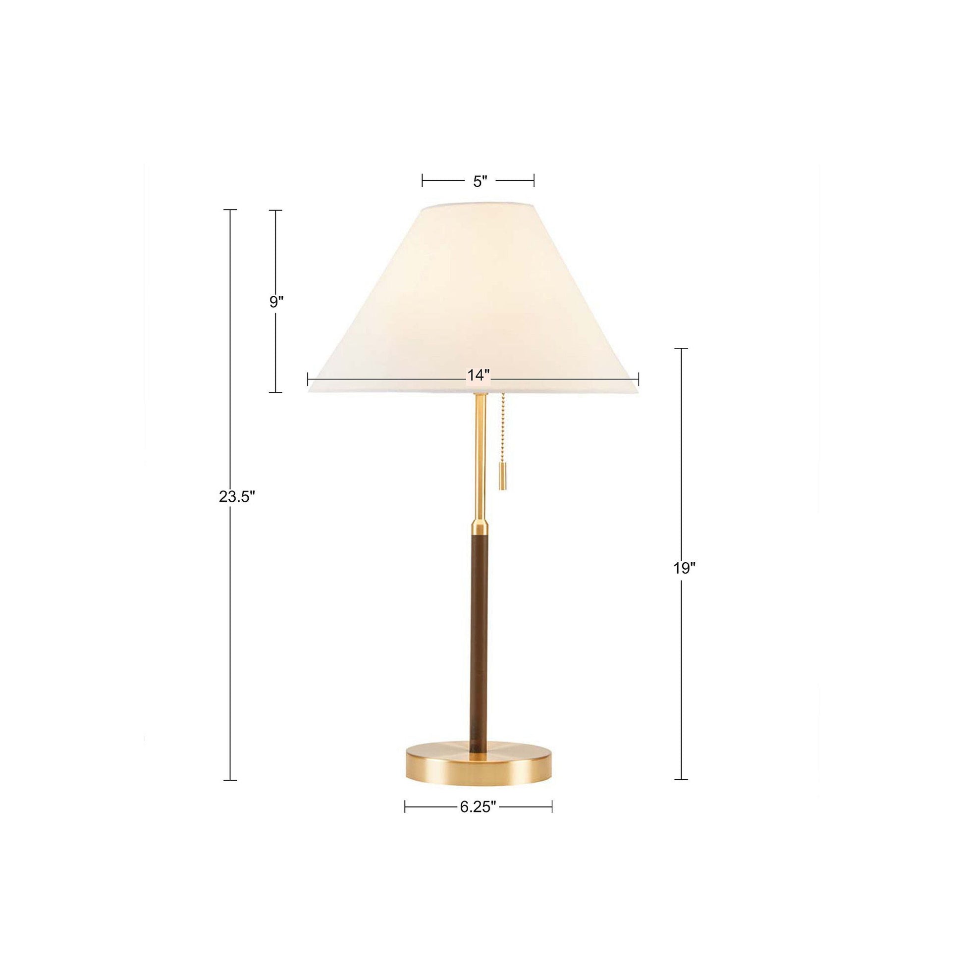 Bromley - Two Tone Pull-Chain Table Lamp - Gold / Brown