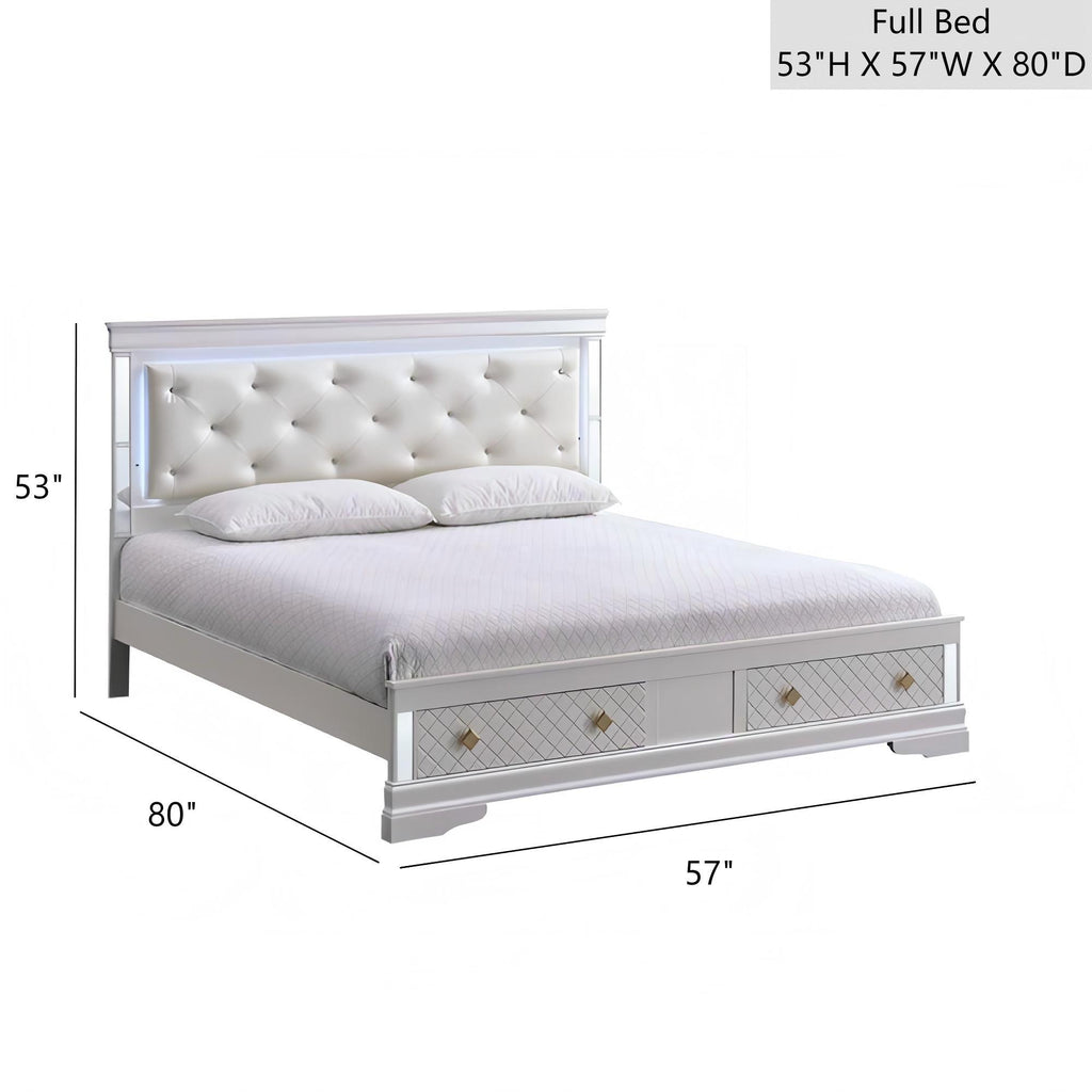 Verona - Bed With LED Accent Lighting, 2 Drawers