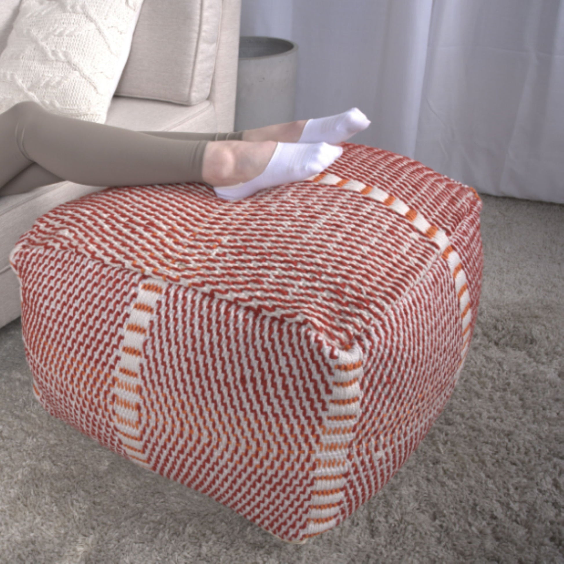 Morro Bay - Handcrafted Water Resistant Pouf - Multi Color