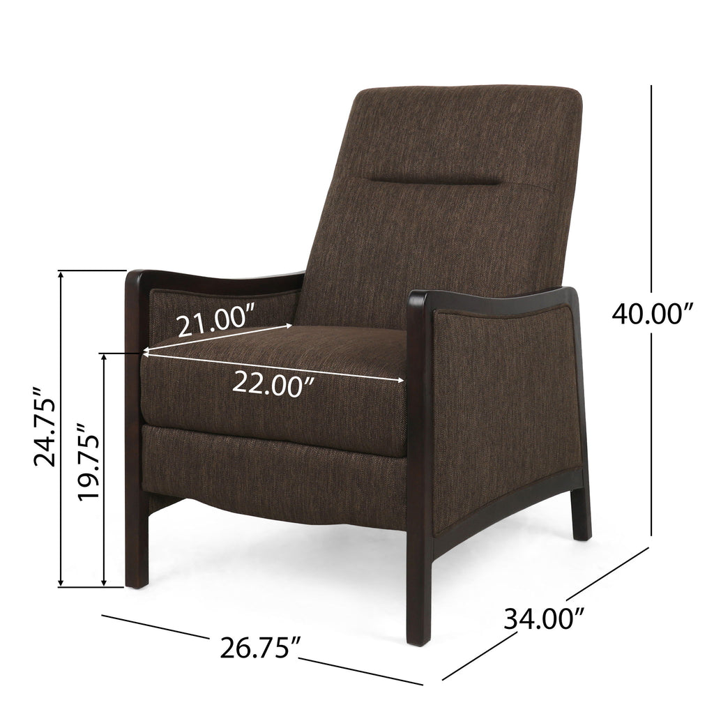 Drury - Contemporary Fabric Upholstered Pushback Recliner