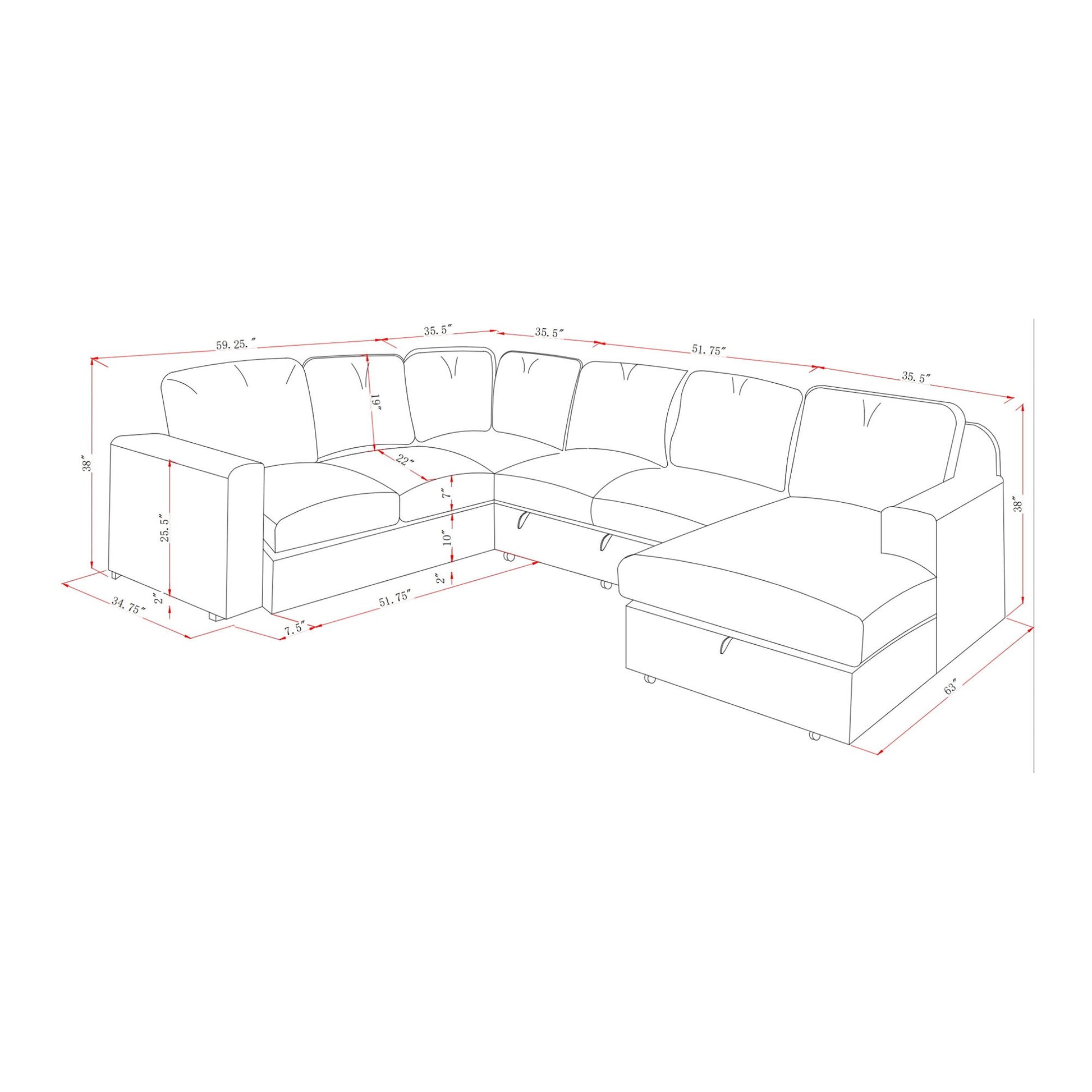Melody - Sectional Sofa With Plush Cushioning