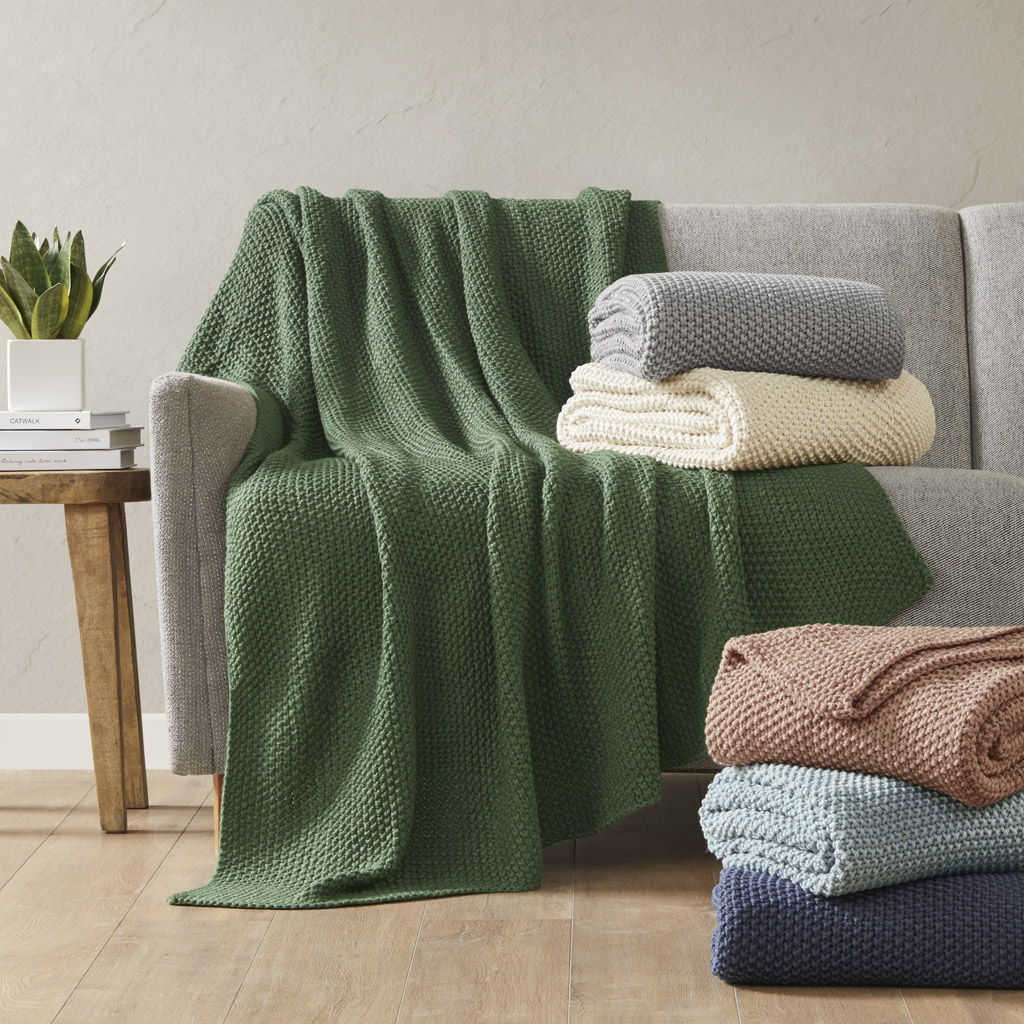 Bree Knit - Throw - Gray