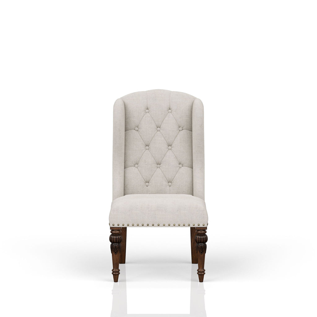 Upholstered Wing Host Chair - Light Gray