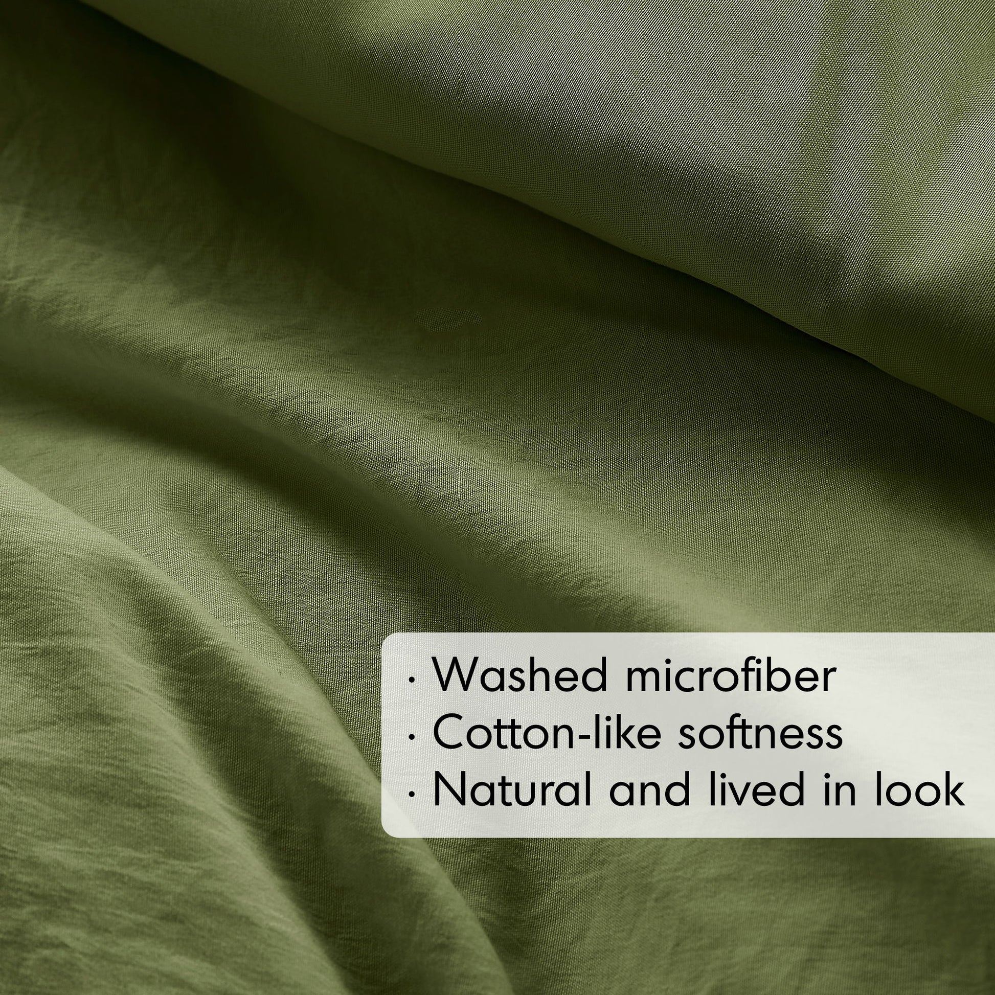 Porter - Queen Soft Washed Pleated Comforter Set - Olive Green