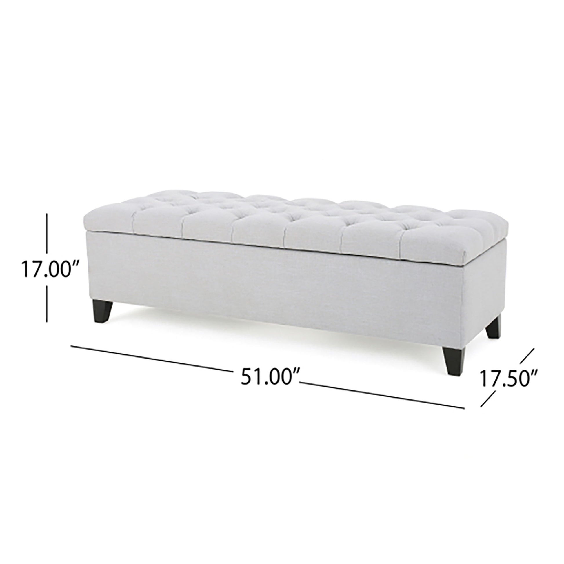 Glouster - Storage Ottoman - Light Gray