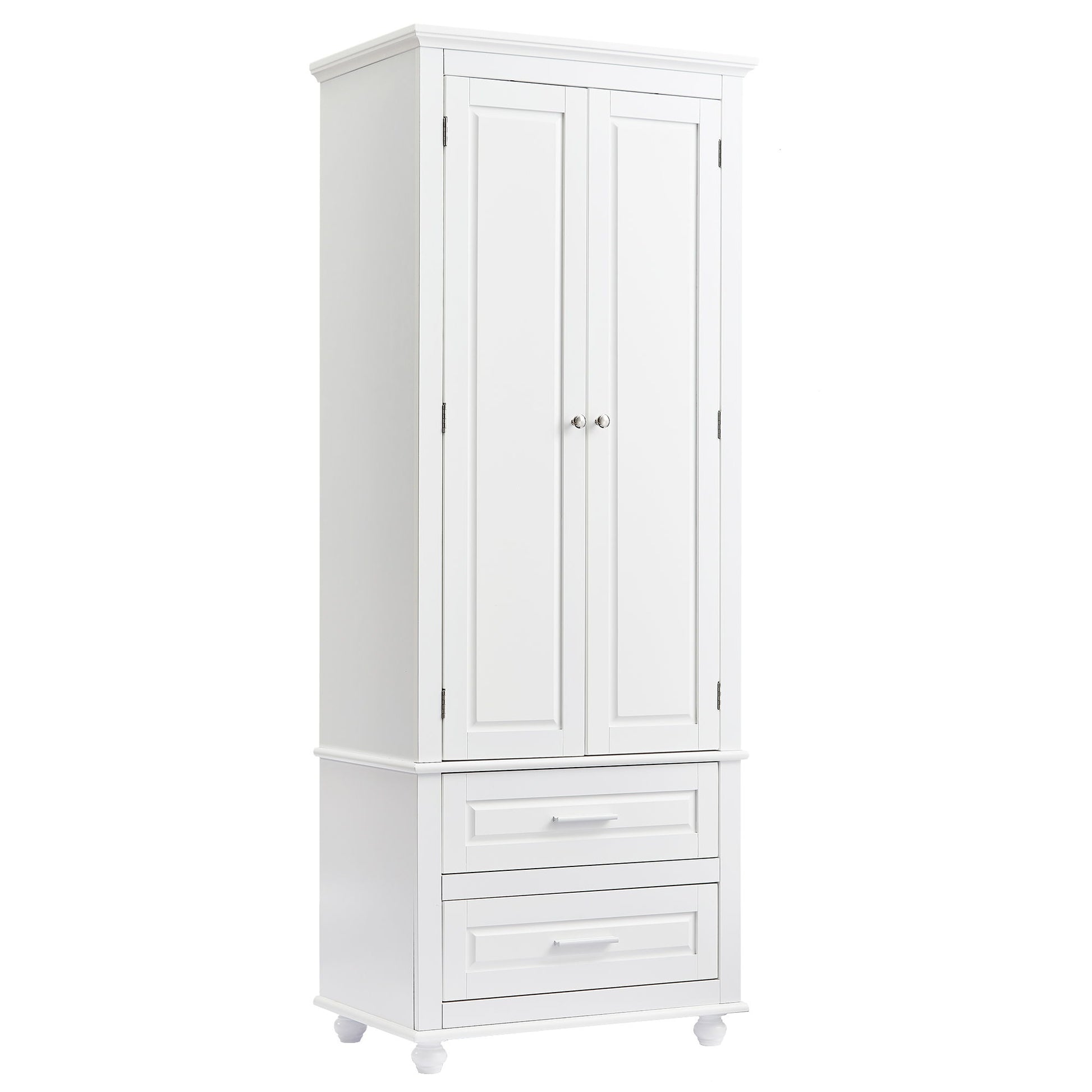 Tall Storage Cabinet With 2 Drawers For Bathroom