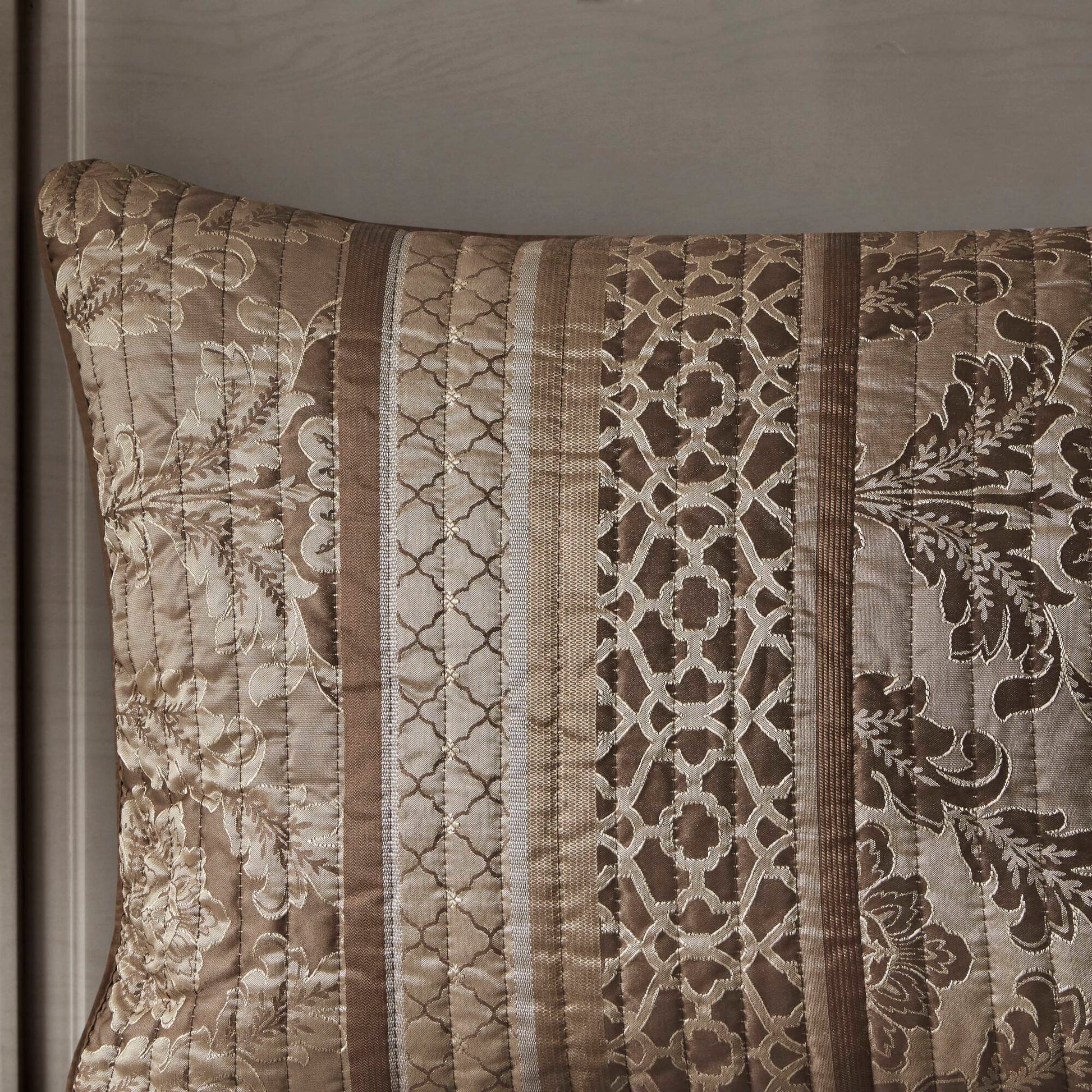 Bellagio - 6 Piece Reversible Coverlet Set - Brown / Gold