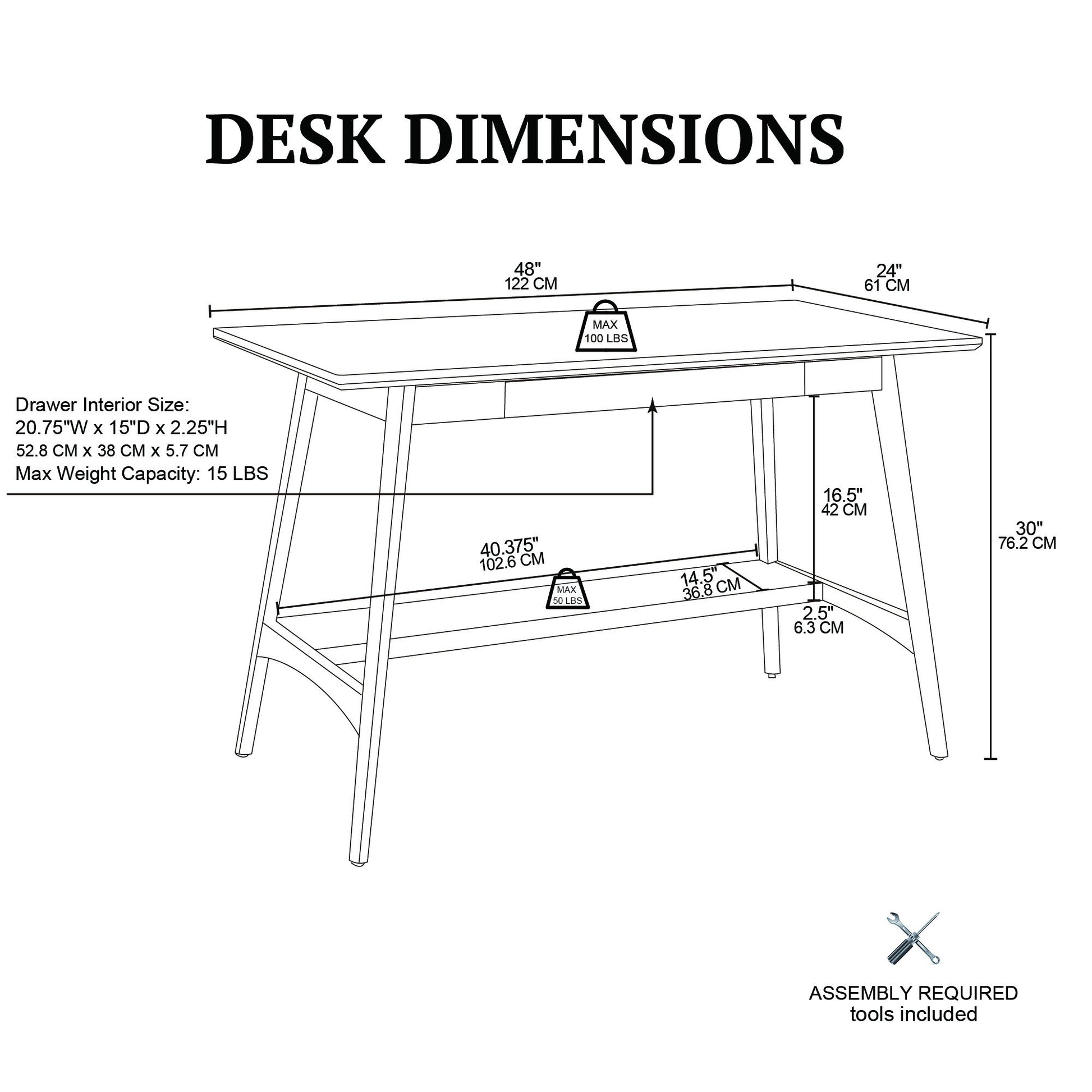 Parker - Desk - Off-White / Pecan