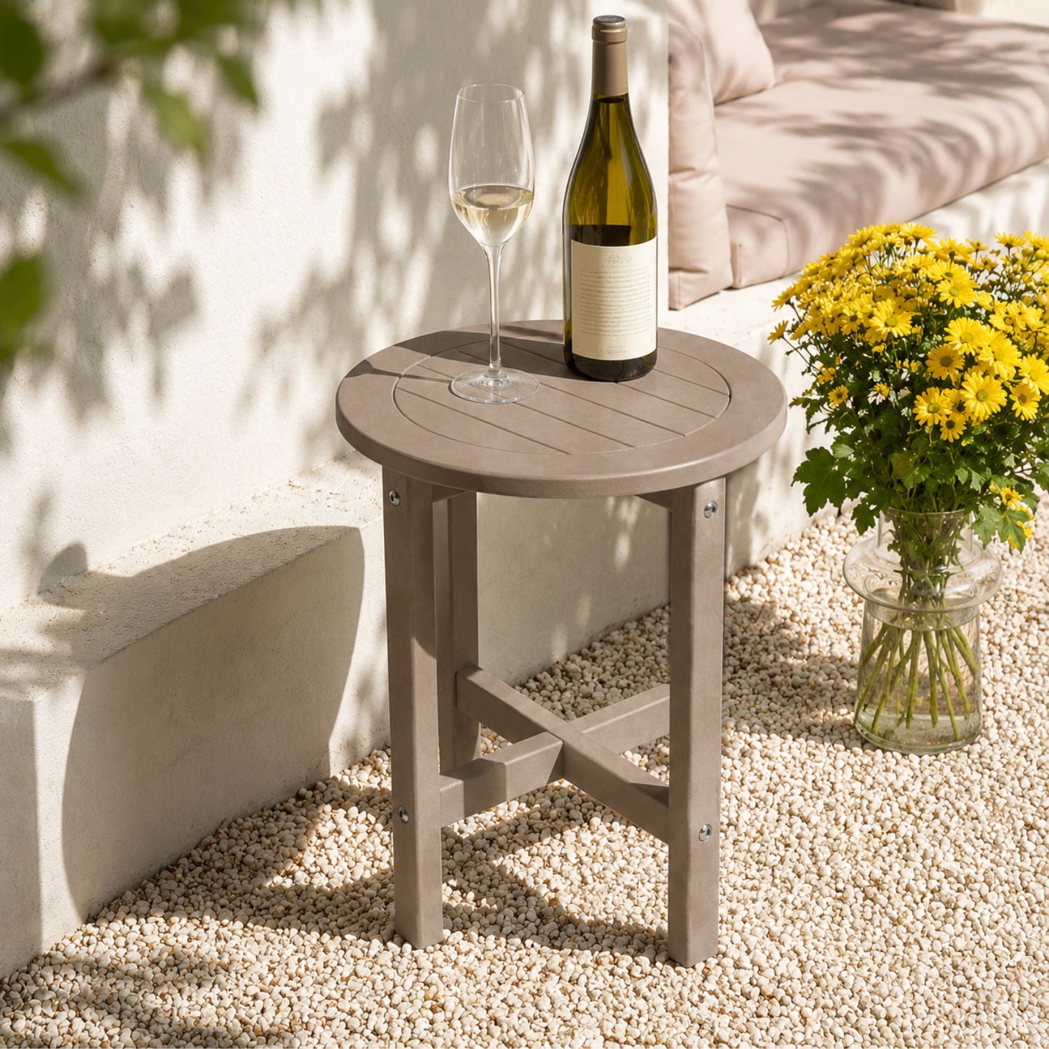 Round Outdoor Side Table