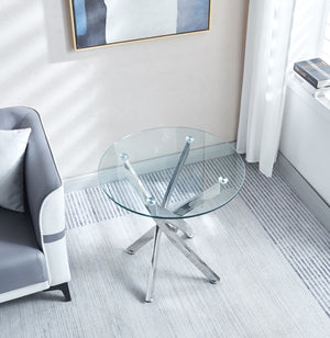 Modern Round Tempered Glass Table With Legs