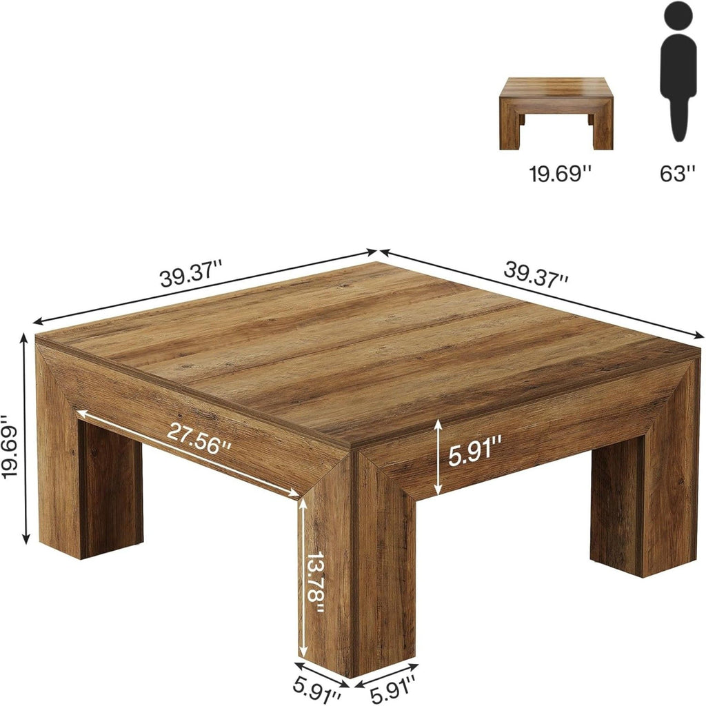 Square Coffee Table - Rustic Brown