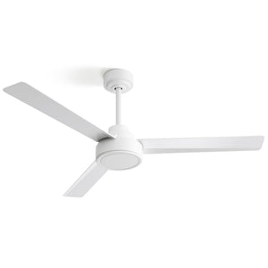 52" Ceiling Fan With Remote Control, 3 Blades, DC Motor, 6 Speed Reversible For Living Room - White