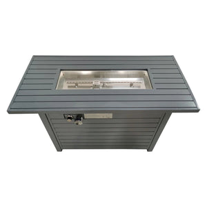 Propane Outdoor Fire Pit Table With Lid High-Quality Materials - Gray