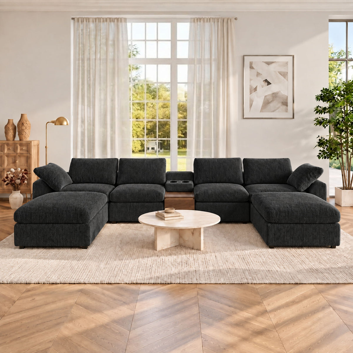 Modular Cloud Couch With Storage Console