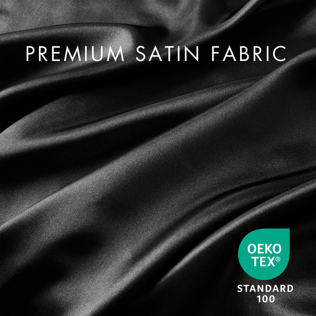 Satin - Wrinkle-Free Luxurious 6-Piece Sheet Set - Black