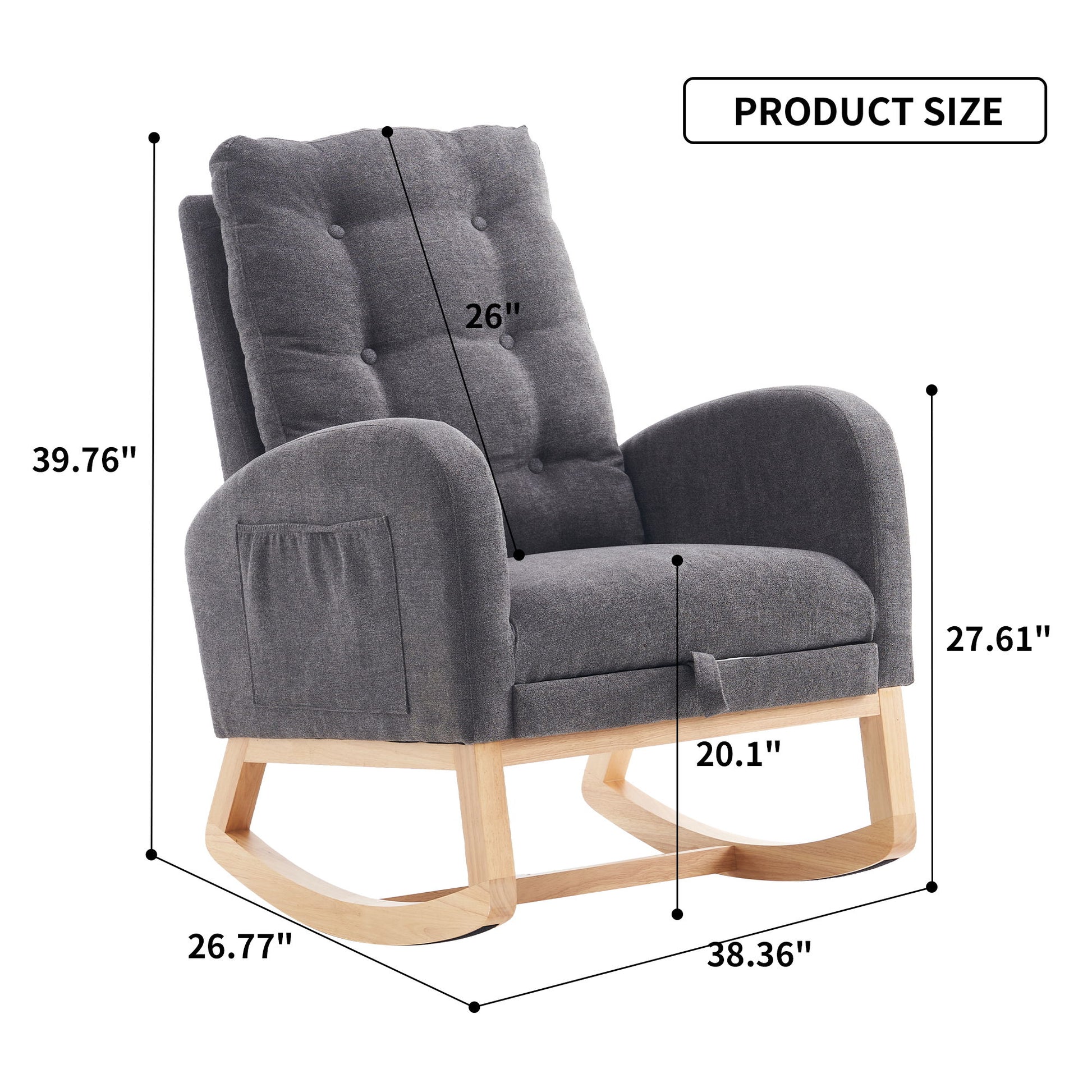 Accent Rocking Chair With Footrest, High Back