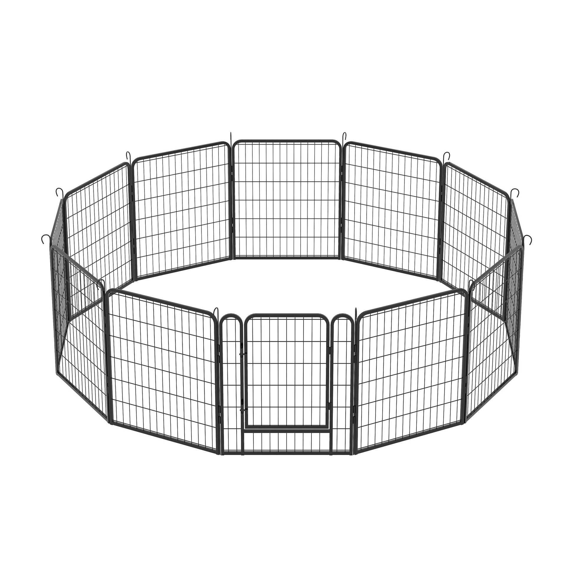 Heavy Duty Metal Playpen With Door, Dog Fence Pet Exercise Pen For Outdoor, Indoor