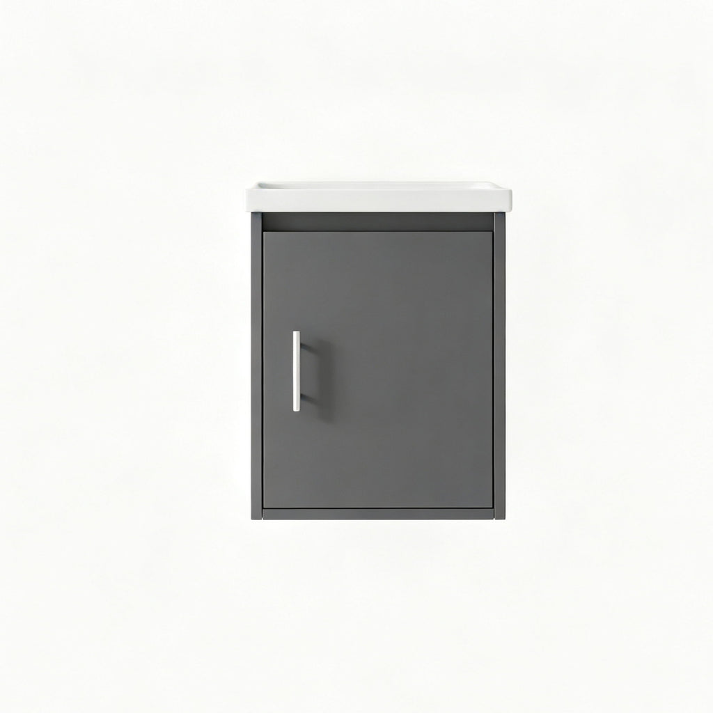 Floating Bathroom Vanity Combo, Wall Mounted Cabinet With Sink & Soft Close Doors For Small Bathrooms