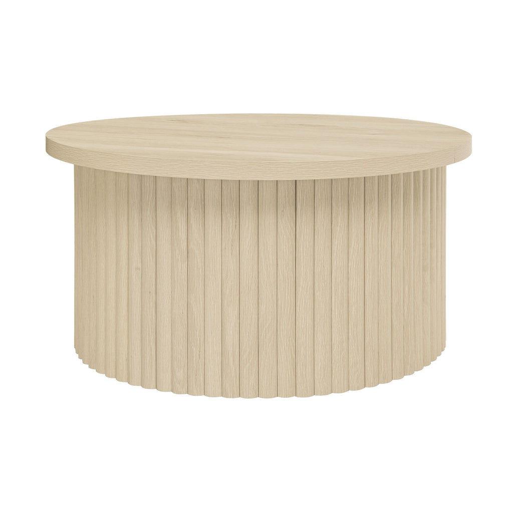Coffee Table, Round Coffee Table, Modern Side Tables Accent End Table For Living Room, Apartment - Natural