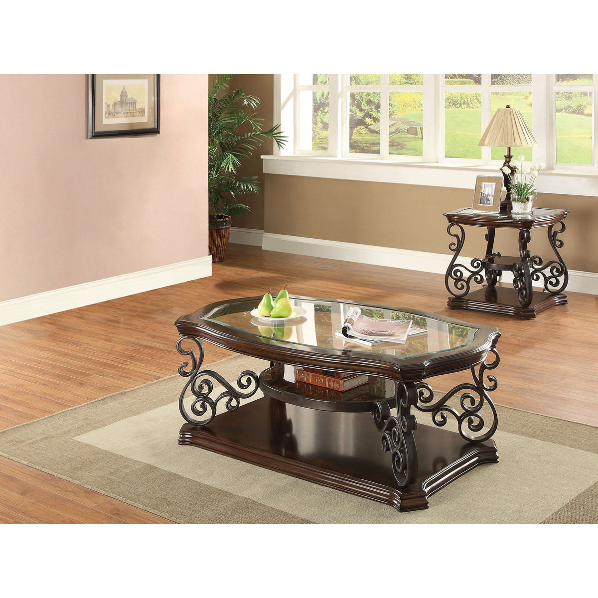 Arrize - Coffee And End Table Set With Scroll Legs