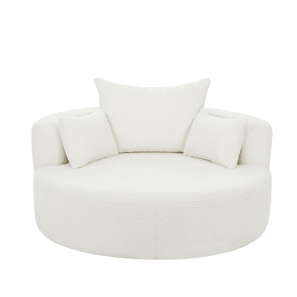 360° Swivel Chair Accent Barrel Chair With Removable Pillows