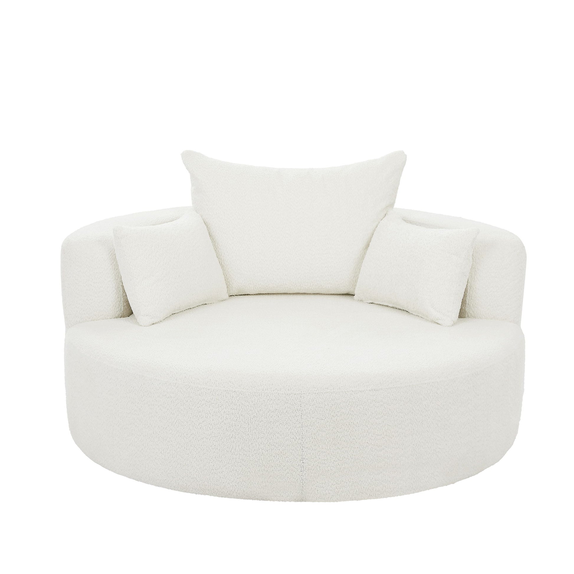 360° Swivel Chair Accent Barrel Chair With Removable Pillows
