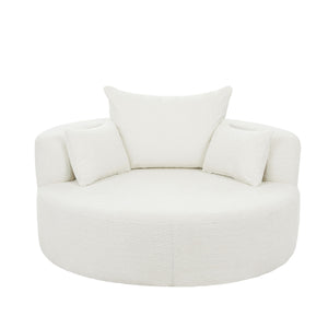 360° Swivel Chair Accent Barrel Chair With Removable Pillows