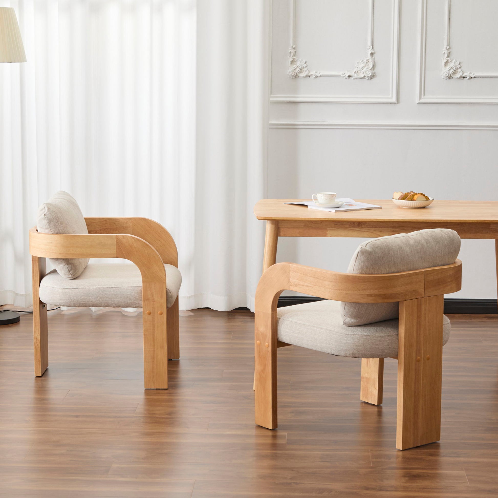 2 Pack Dining Chairs With Pillow Back