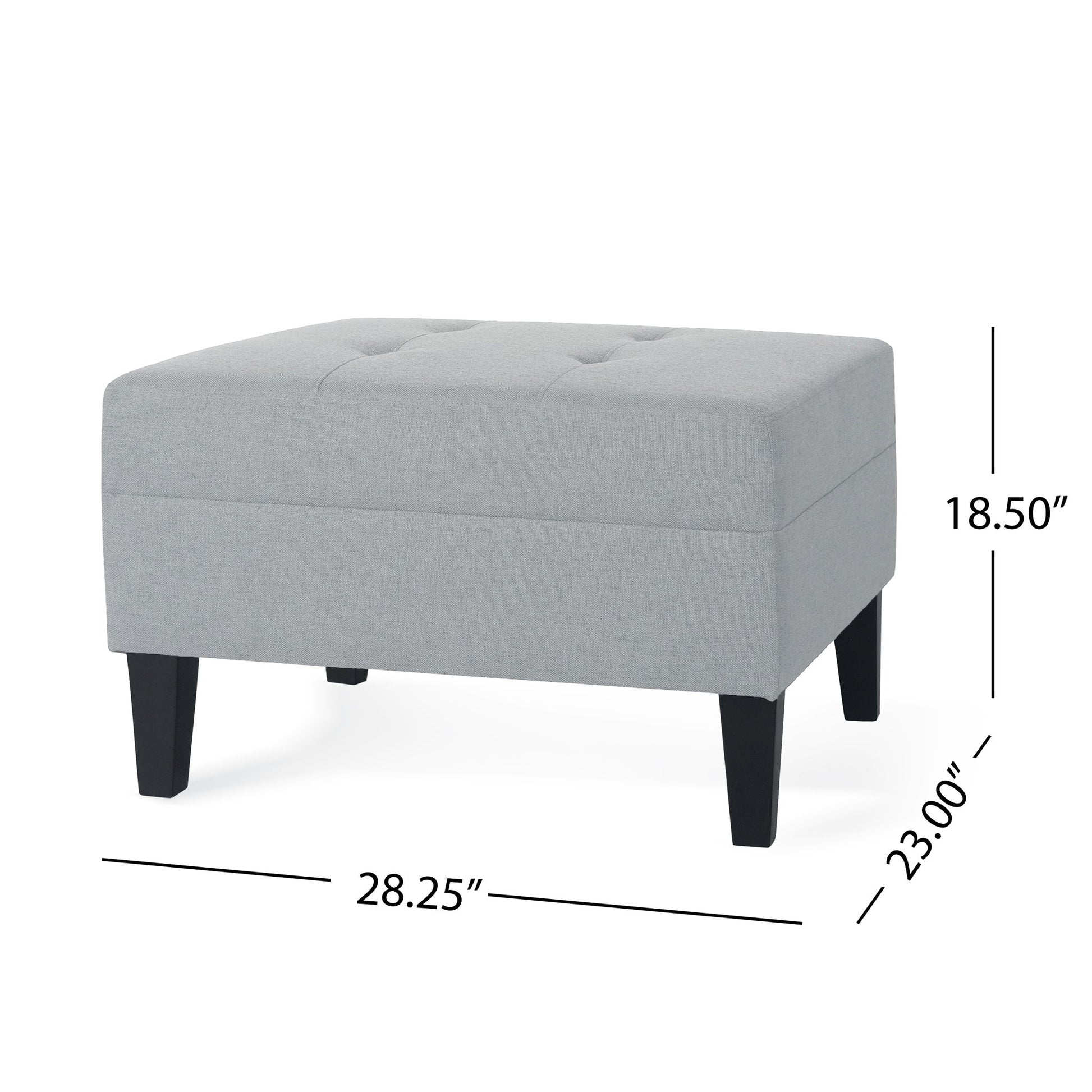Classic Ottoman With Birch Wood Legs And Fabric Upholstery