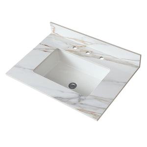 Vanity Top With Undermount Sink And Backsplash, Sintered Stone