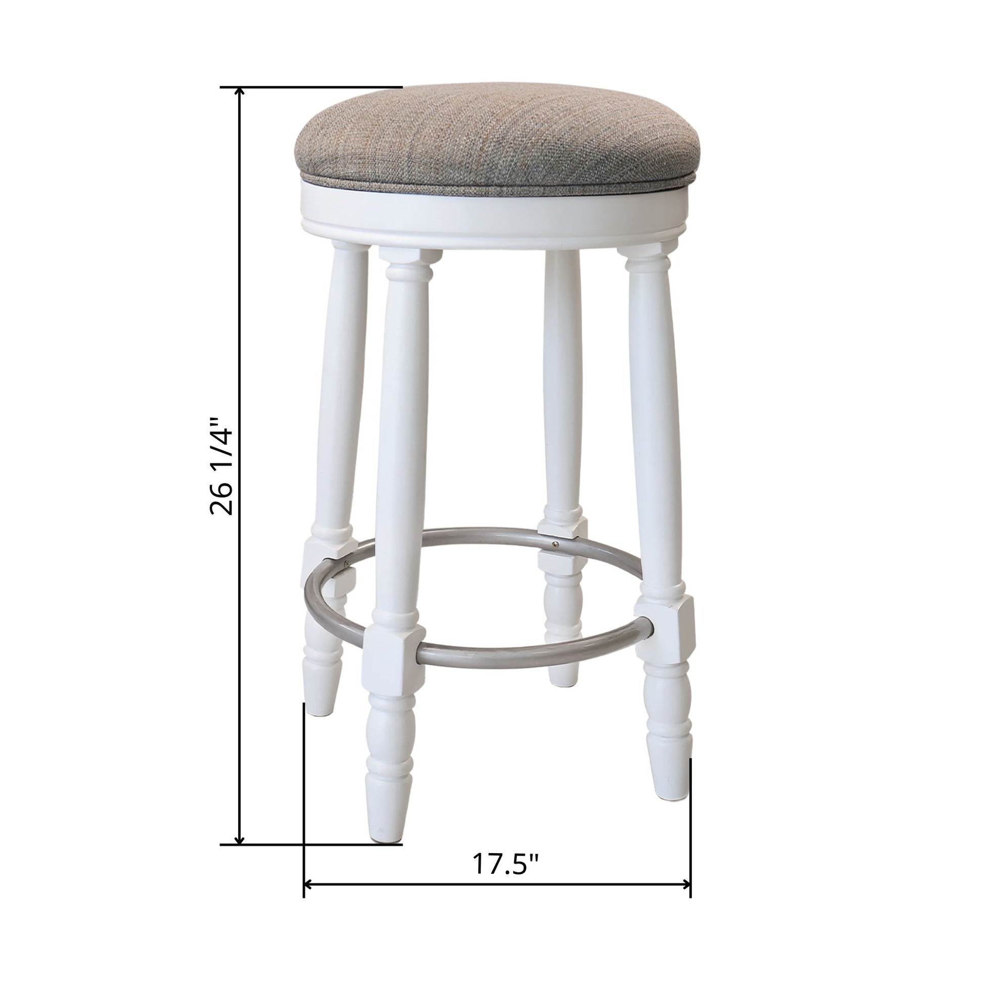 360° Swivel Wooden Barstools With Upholstered Seat, Counter Height (Set of 2)