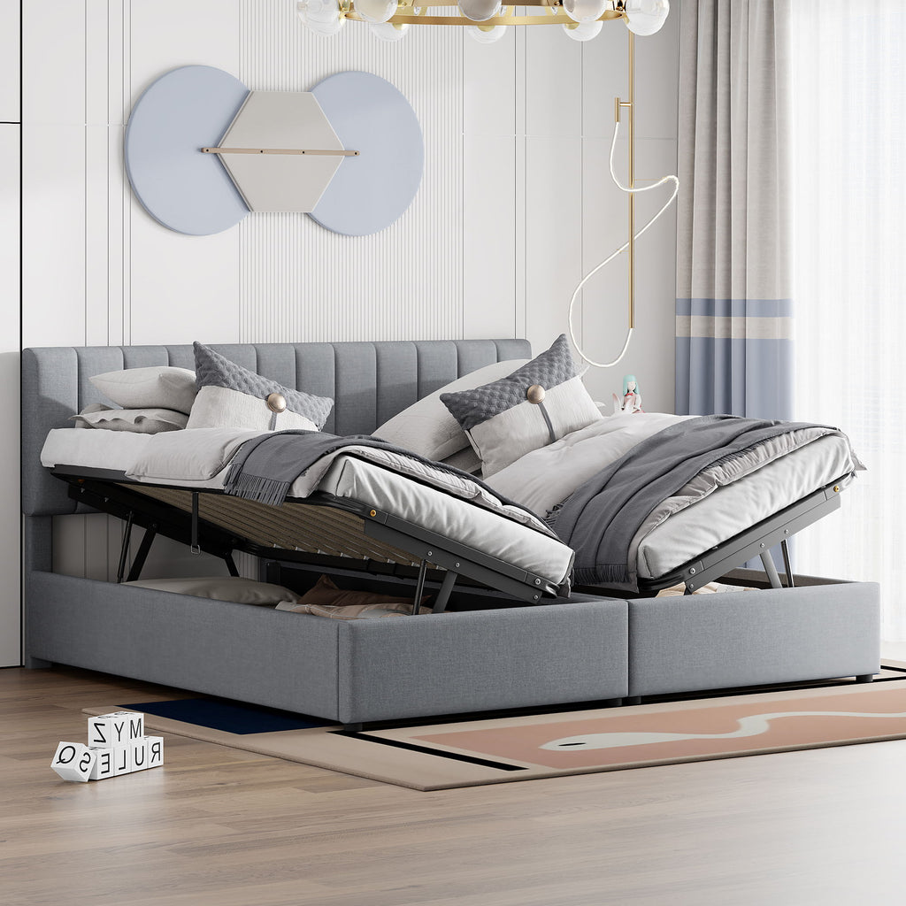 Upholstered Platform Bed With A Hydraulic Storage System