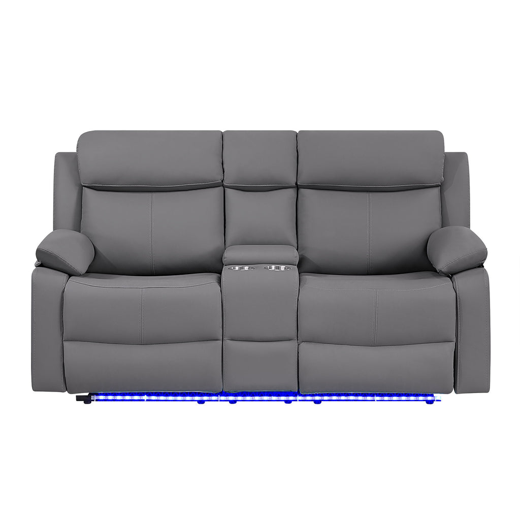 Blanche - Reclining Set With LED Lights With Pillow Top Arms
