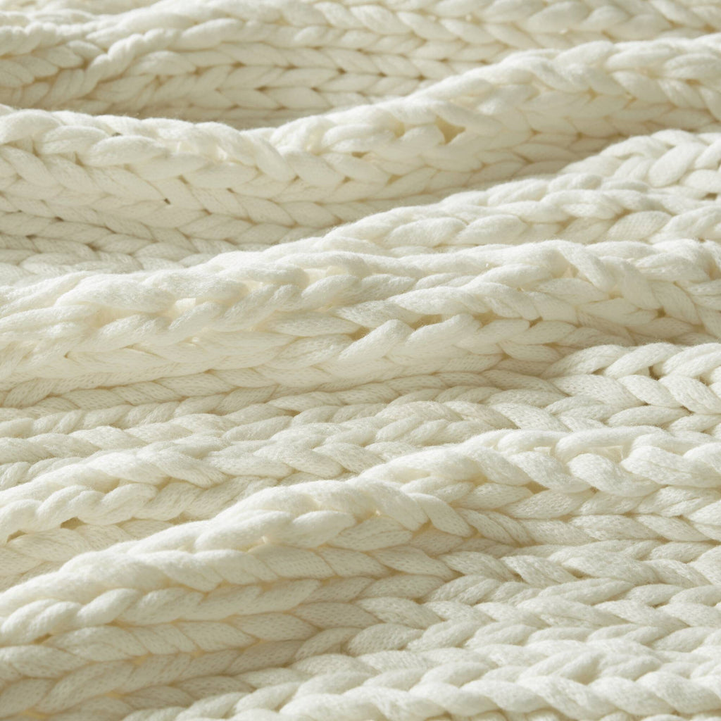 Chunky Double Knit - Handmade Throw - Ivory
