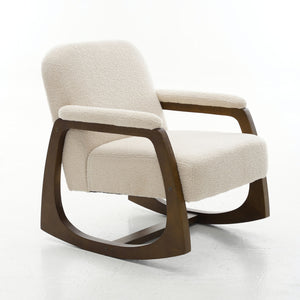 Curved Frame Rocking Accent Chair - Beige / Brown