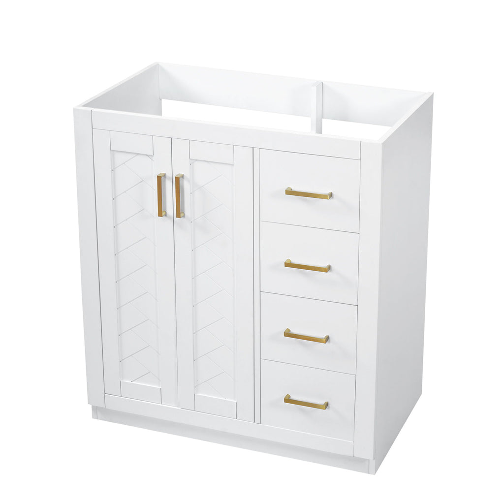 Retro Style Bathroom Vanity With 3 Drawers & Soft-Closing Doors