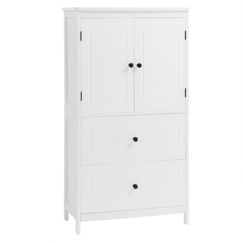 Bathroom Storage Cabinet With 2 Doors And Drawers, Adjustable Shelf