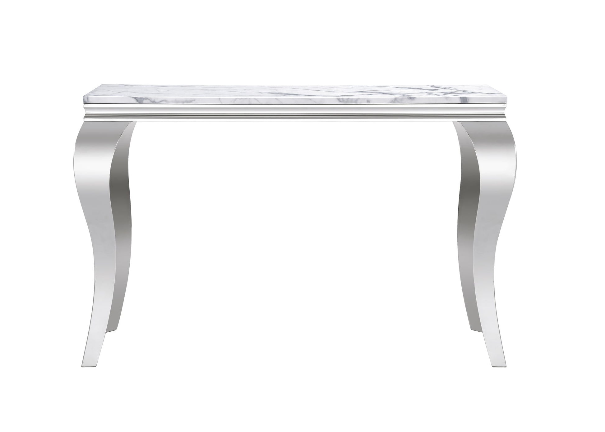 Marble Printed Rectangular Table, Stainless Steel Legs