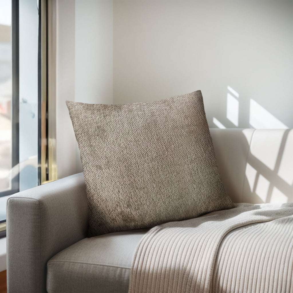 Ava - Solid Square Pillow - Dark Taupe